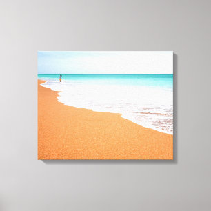 Beach en Zee foto Canvas Afdruk