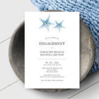 Beach Engagement Party nodigt Waterverf zeester ui