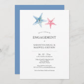 Beach Engagement Party Uitnodigingen Zeester (Voorkant / Achterkant)