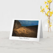 Beach Exit at Sundown - Happy Biirthday Kaart (Gele Bloem)