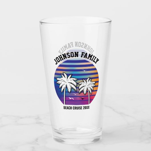 Beach Family Reunion Custom Cruise Summer Vacking Glas (Voorkant)