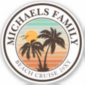 Beach Family Reunion Custom Cruise Summer Vacking Sticker (Voorkant)