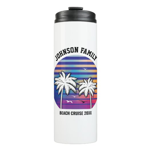 Beach Family Reunion Custom Cruise Summer Vacking Thermosbeker (Voorkant)