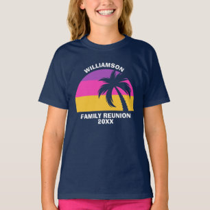 Beach Family Reunion Custom Tropical Sunset Kinder T-shirt