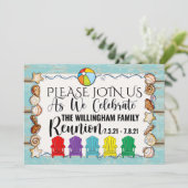 Beach Family Reunion, etc. Invitation Sjabloon Kaart (Staand voorkant)