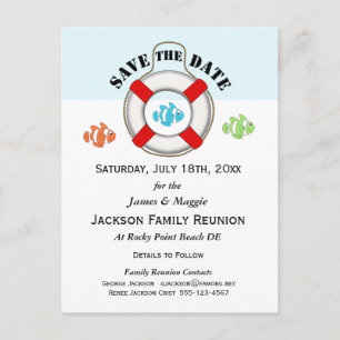 Beach Family Reunion of Party Save the Date Aankondigingskaart