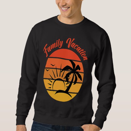 Beach Family Vacation Palms Sunset Holiday Matchin Trui (Voorkant)