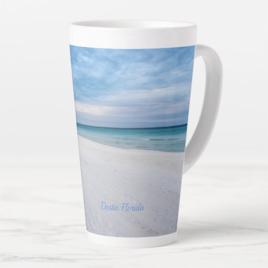 Beach Fence Destin du matin Floride Latte Mug (Angle droit)