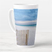 Beach Fence Destin du matin Floride Latte Mug (Angle gauche)