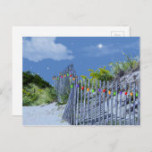 Beach Fence & Dunes Kerstlampjes Feestdagenkaart (Voorkant / Achterkant)