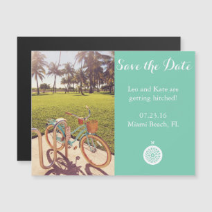 Beach fiets Save the Date Magnet Magnetische Uitnodiging