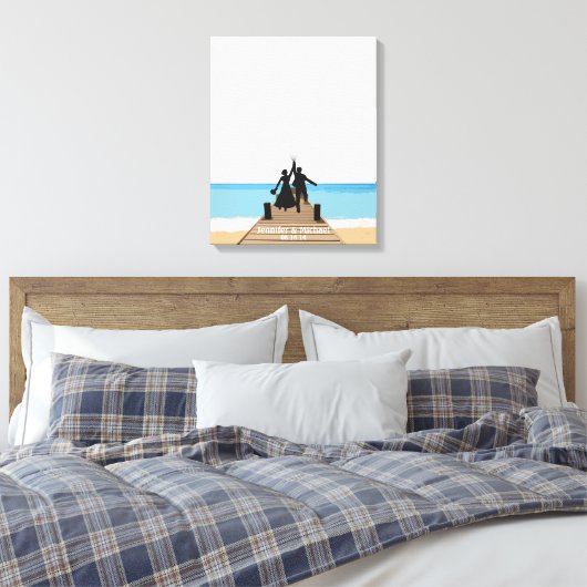 Beach Fingerprint ballon Guestbook Canvas Afdruk (Insitu (Slaapkamer))