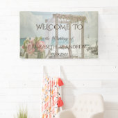 Beach Floral Retro Arch Wedding Spandoek (Insitu)