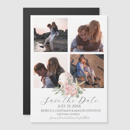 Beach Floral Sand Dollar and Starfish Multi Photo (Voorkant / Achterkant)