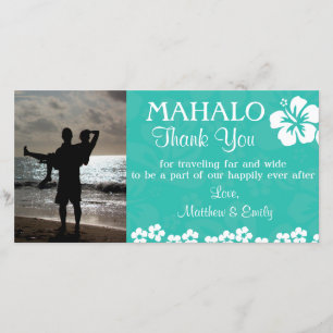 Beach Flowers Hartelijk dank voor uw fotokaart Bedankkaart