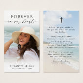 Beach Forever Hearts Photo Cross Prayer Card (Devant & derrière)