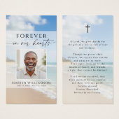 Beach Forever In Our Hearts Photo Prayer Card (Devant & derrière)