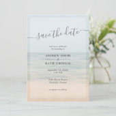 Beach Front  Hawaiian Photo Wedding Save The Date (Staand voorkant)