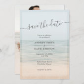 Beach Front  Hawaiian Photo Wedding Save The Date (Voorkant / Achterkant)