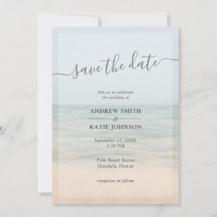Beach Front  Hawaiian Photo Wedding Save The Date