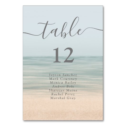 Beach Front  Hawaiian Weddenschap Table Kaart (Voorkant)