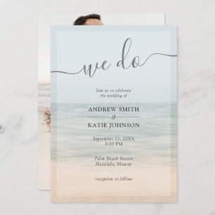 Beach Front  Hawaiian Wedding Kaart