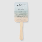 Beach Front  Hawaiian Wedding Programme Handwaaier (Voorkant)