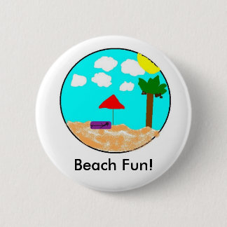 Beach Fun. Ronde Button 5,7 Cm