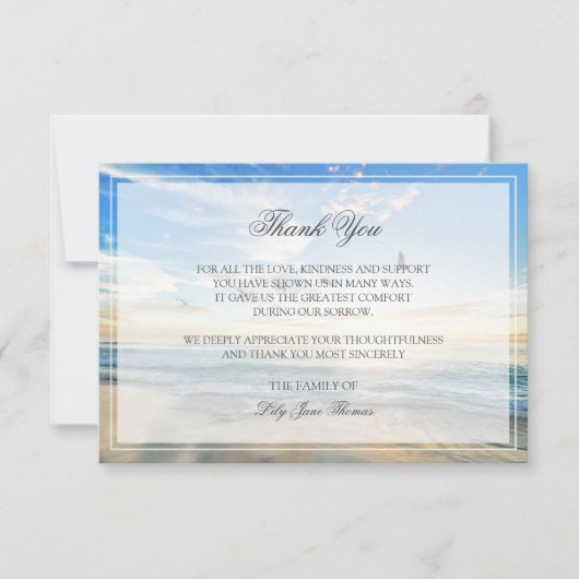 Beach Funeral - Hartelijk dank | Memorial Card Bedankkaart (Voorkant)