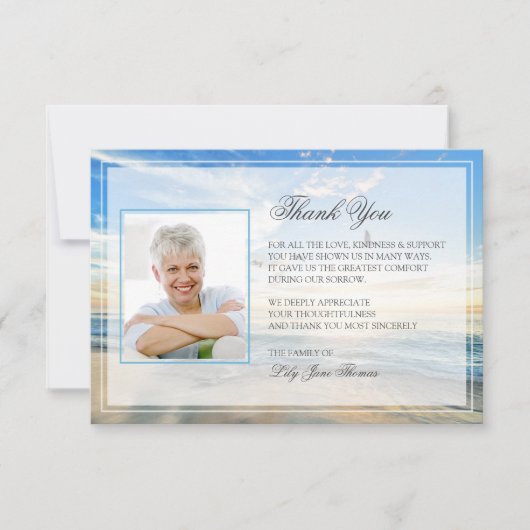 Beach Funeral - Hartelijk dank | Memorial Card Bedankkaart (Voorkant)