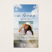 Beach Funeral In Loving Memory Photo Prayer Card Visitekaartje (Voorkant)