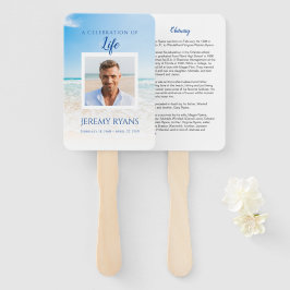 Beach Funeral Memorial Hand Fan Handwaaier