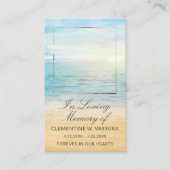 Beach Funeral Memorial Prayer Visitekaartje (Voorkant)