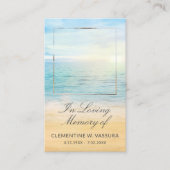Beach Funeral Memorial Prayer Visitekaartje (Voorkant)