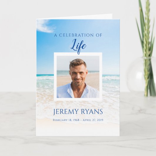 Beach Funeral Memorial Programme Kaart (Voorkant)
