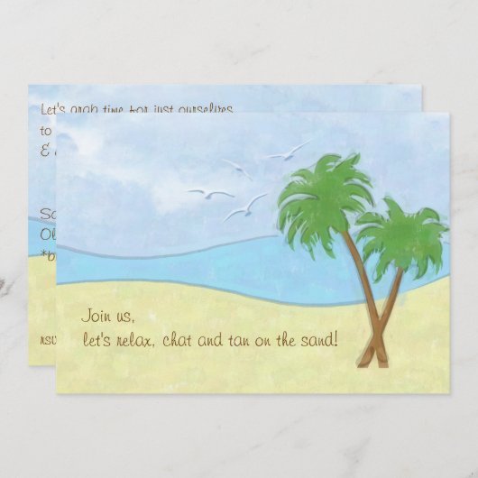 Beach Gathering-uitnodiging Kaart (Voorkant / Achterkant)