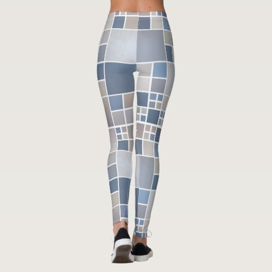Beach Geometric Waterverf Pattern Legging (Achterkant)