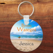 Beach gepersonaliseerd door Byron Bay Sleutelhanger (Voorkant)