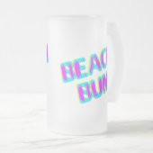 Beach Gezegde Roze en Blauwgroen Matglas Bierpul (Voorkant rechts)