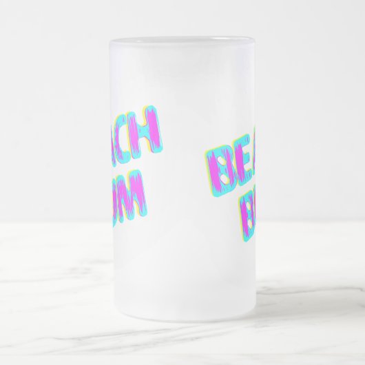 Beach Gezegde Roze en Blauwgroen Matglas Bierpul (Center)