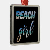 Beach Girl Metalen Ornament (Rechts)