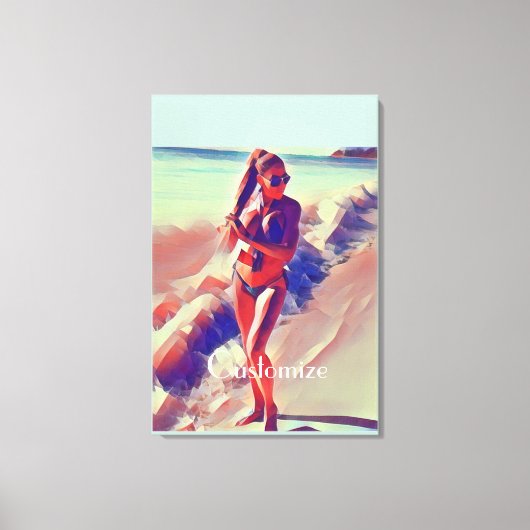 Beach Girl Thunder_Cove Canvas Afdruk (Voorkant)