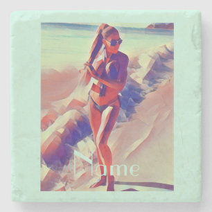 Beach Girl Thunder_Cove Stenen Onderzetter