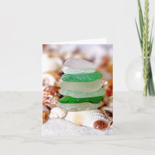 Beach Glass & Seashells Card Kaart (Voorkant)