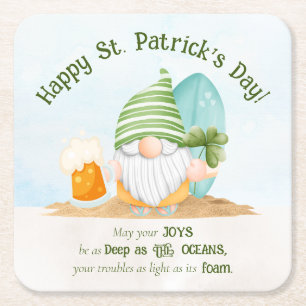 Beach Gnome St Patrick's Day Paper Onderzetter