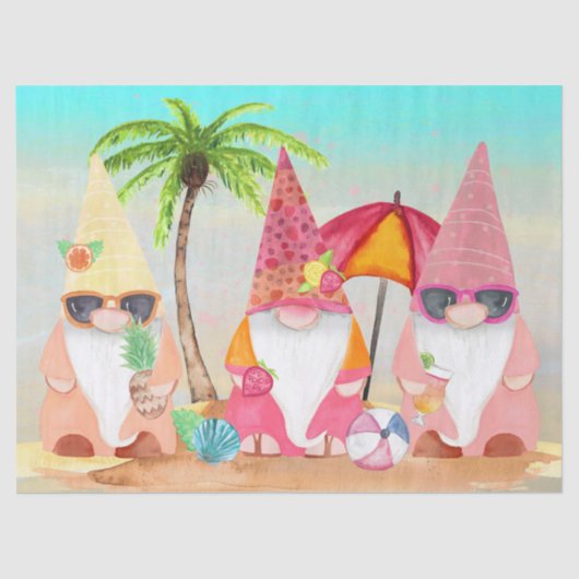 Beach Gnomes Decoupage Tissuepapier (Voorkant)