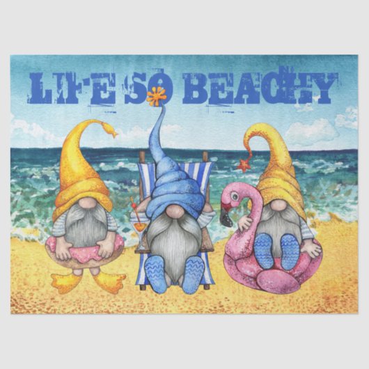 Beach Gnomes Decoupage Tissuepapier (Voorkant)