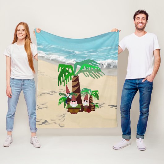 Beach Gnomes Fleece Blanket Deken (In situ)