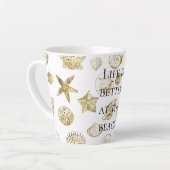 Beach Gold Sea Shells Latte Mok (Linkerhoek)
