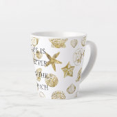 Beach Gold Sea Shells Latte Mok (Rechterhoek)